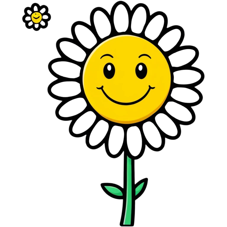 Cute pink daisy that has a smiley face  emoji