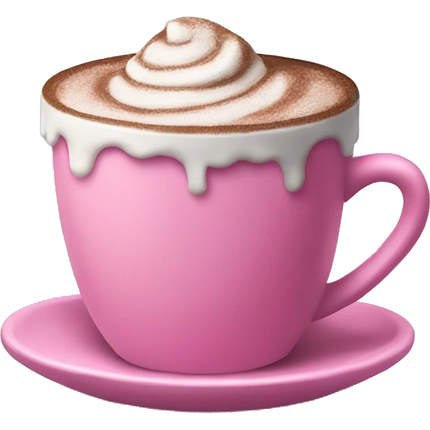 Pink cup of hot chocolate  emoji