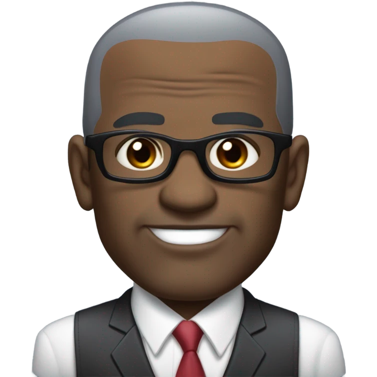 old deon sanders with small round face and suit and glasses and buzz cut and small eyes and over 50 small gray bearded and small black eyes and wrinkled forehead emoji
