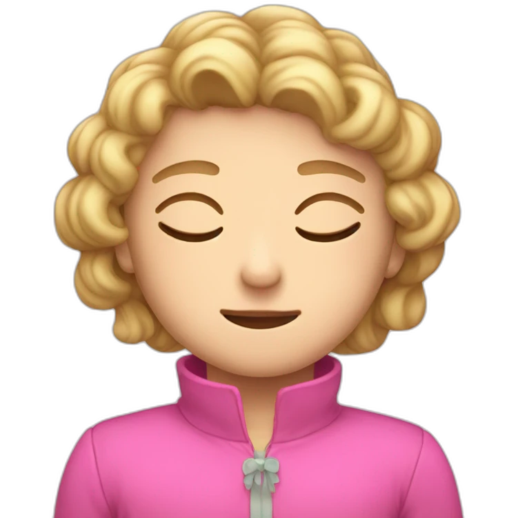 giorno giovanna with a pink top sleeping emoji