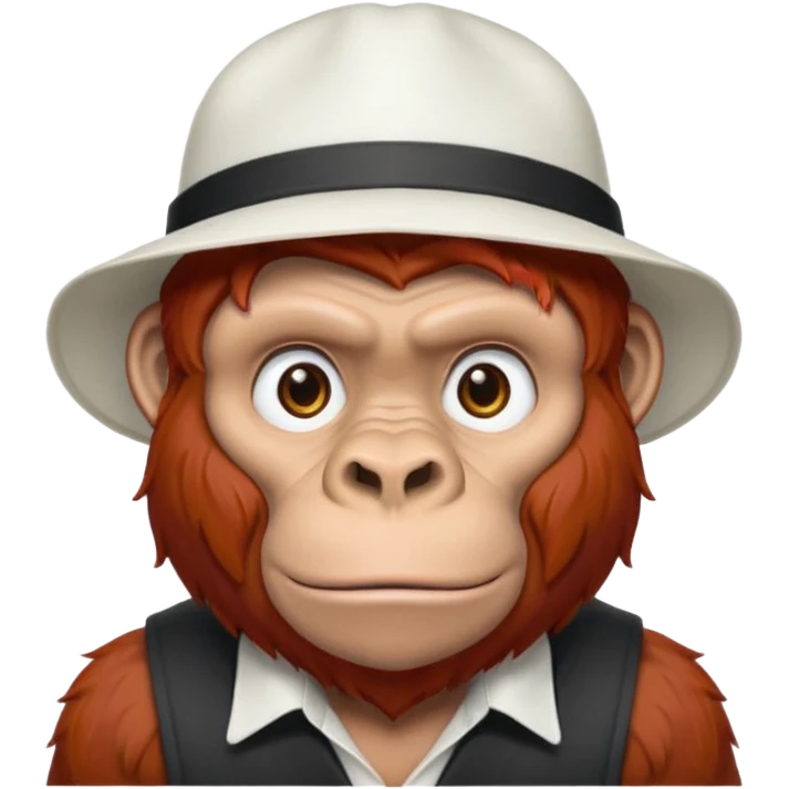 red haired gorilla with white hat emoji