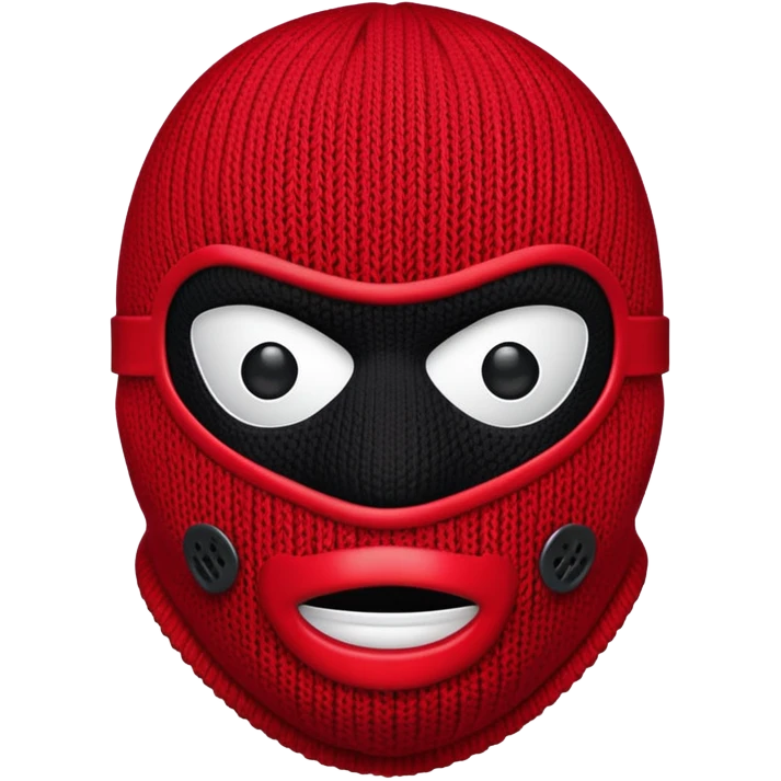 red and black ski mask emoji