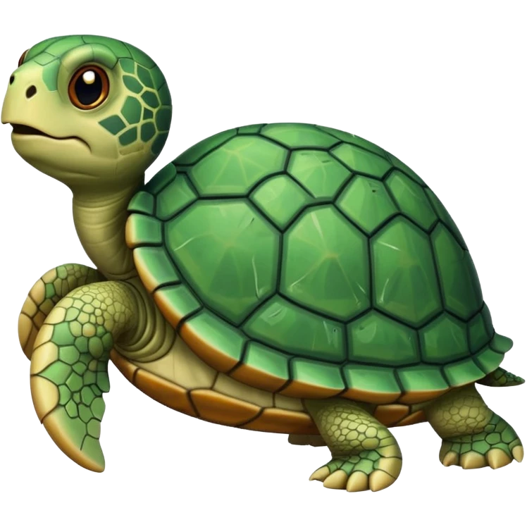 A turtle that looks like it's drying out emoji