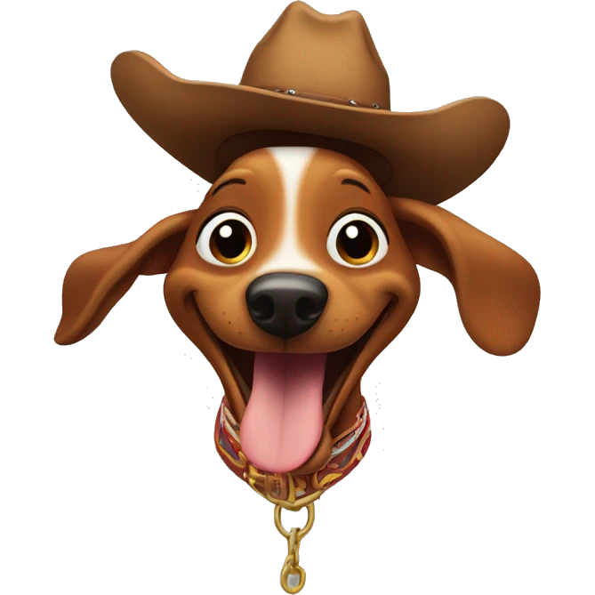 Super happy wiener at a rodeo emoji