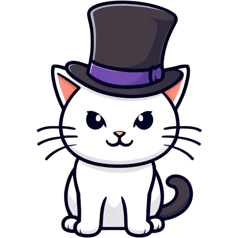 Cat with top hat emoji