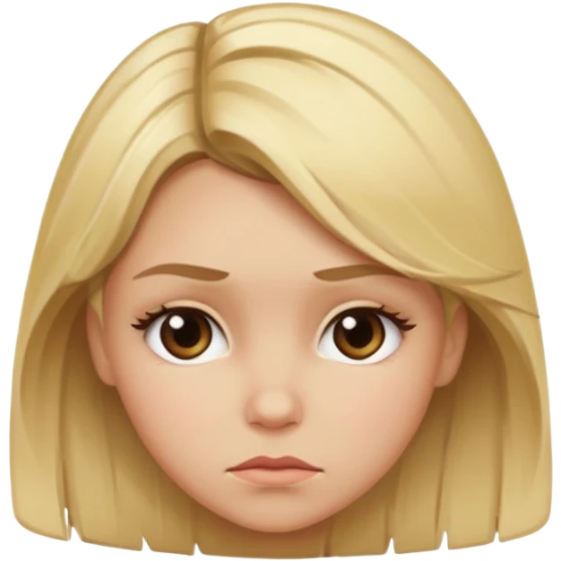 Balayage blonde girl bad mood emoji