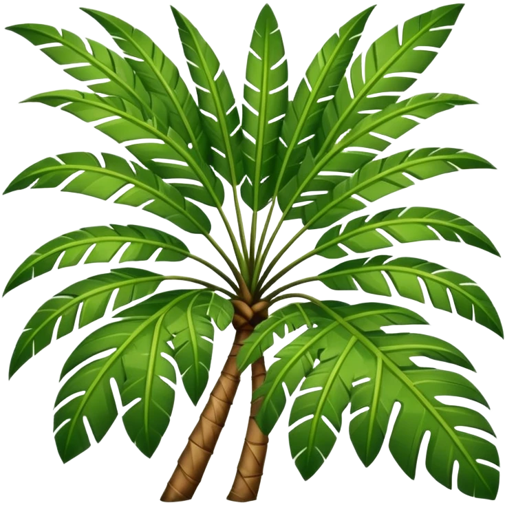 single Palm tree leaf variants for normal emoji emoji