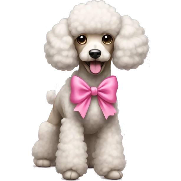 Poodle with a pink bow  emoji