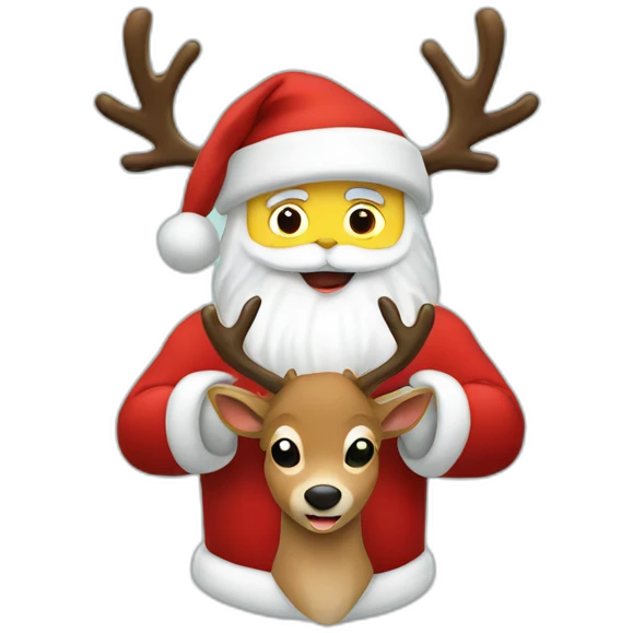 santa klaus with deers emoji