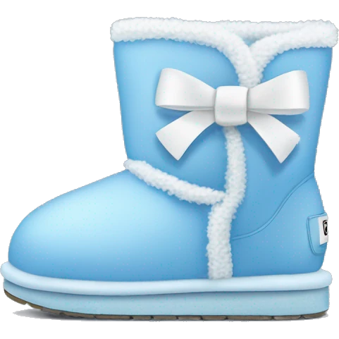 baby blue uggs with white bows emoji