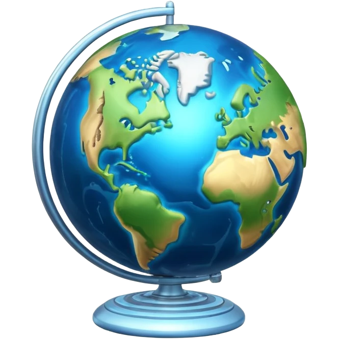 3d planet earth with building emoji