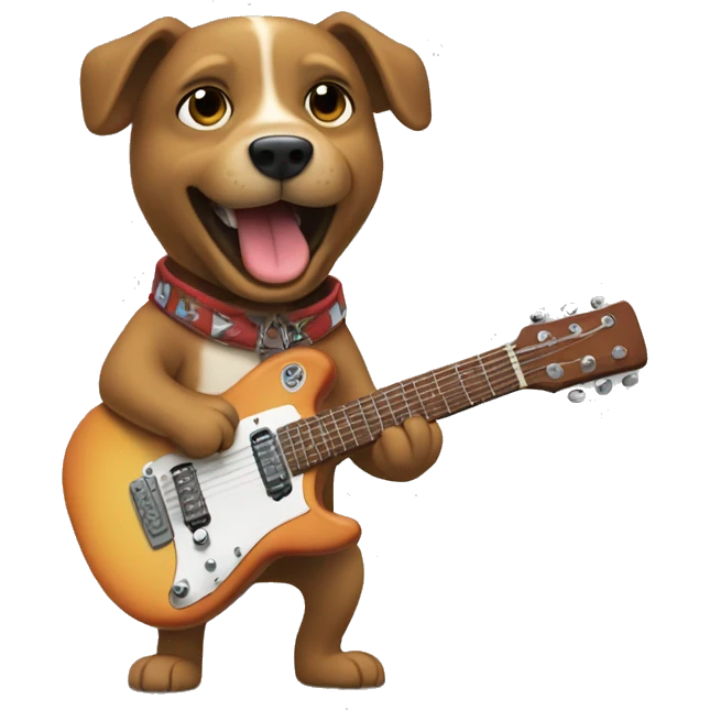 perro tocando la guitarra emoji