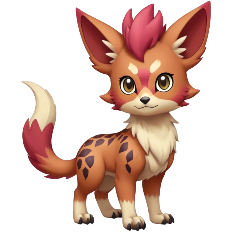 Male edgy cute cool exotic anime-styled Falvie-Fionbri-fantasy-creature-Fakémon-Pokémon, full body, with markings emoji