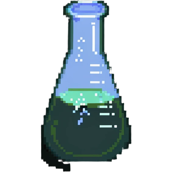 erlenmeyer flask with bubbling chemicals emoji