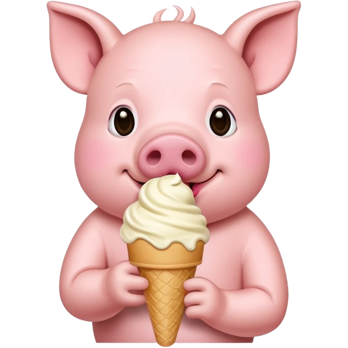 pig with ice cream emoji
