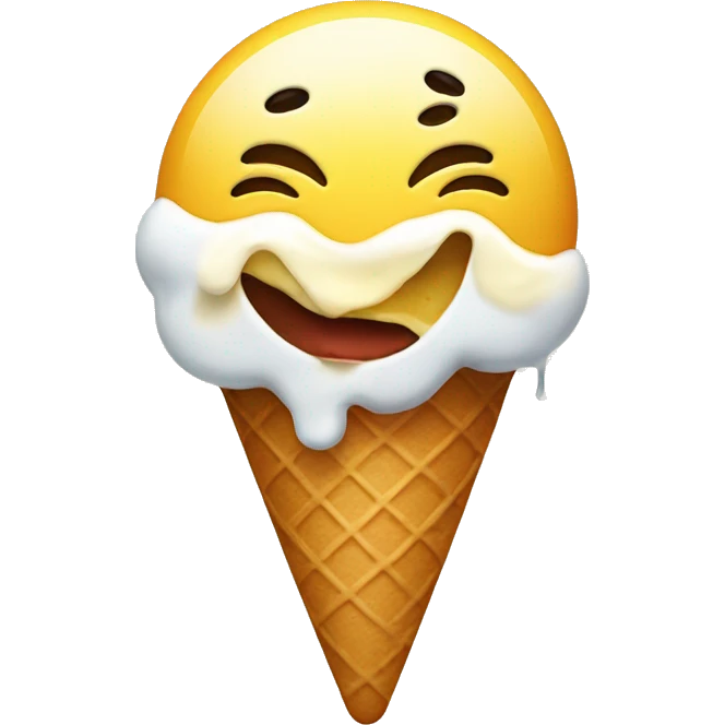 a smiley face with ice cream emoji
