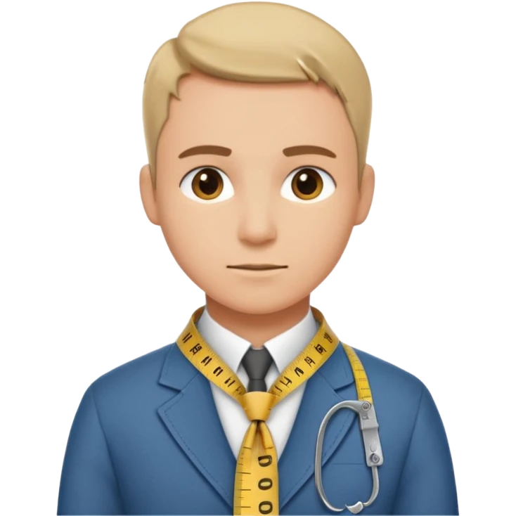 Tailor with Measuring Tape around neck pose emoji
