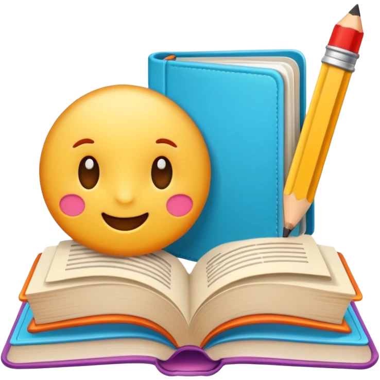 cute book with a bookmark emoji