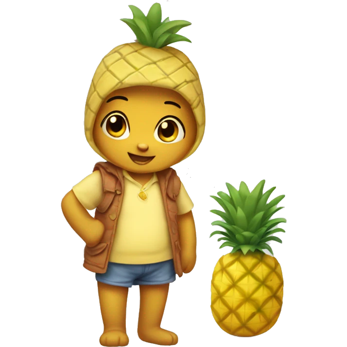 Whinnie the Pooh with pineapple outfit emoji