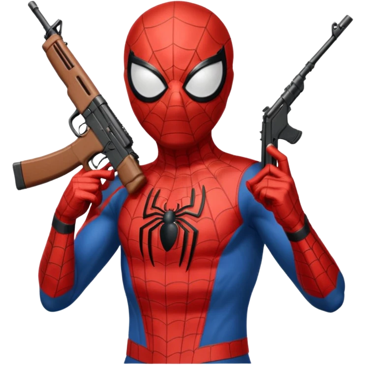 Spider-Man holding an AK-47 emoji
