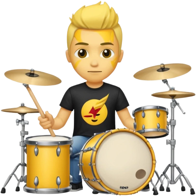 drummer with yellow skin at drum kit emoji