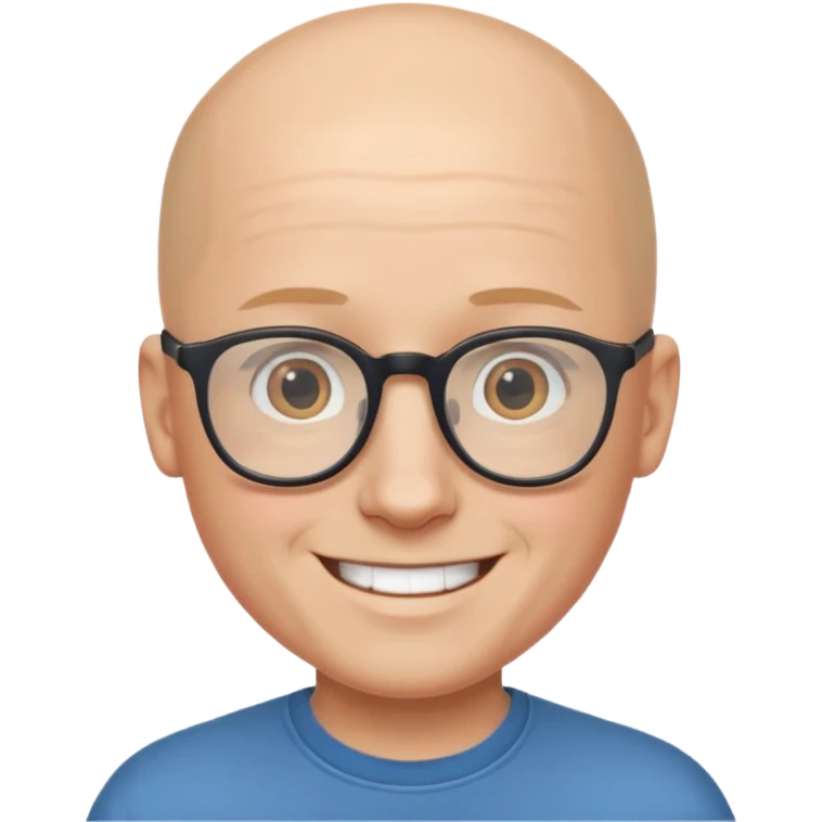 white boy bald with glasses emoji