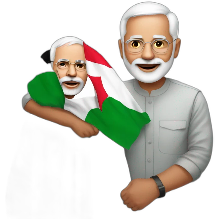Modi with Palestine  emoji