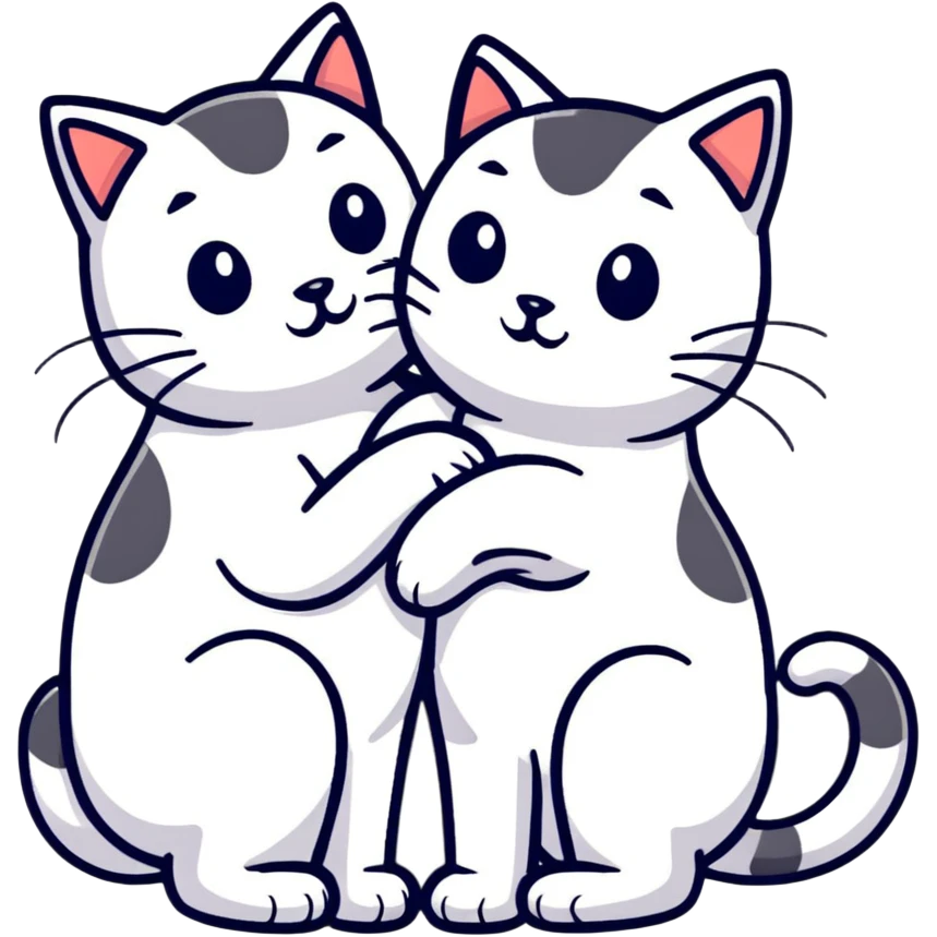 two emo cats in love emoji