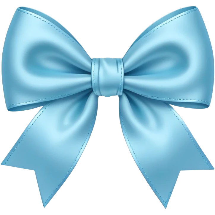 light blue bow, simple and cute emoji