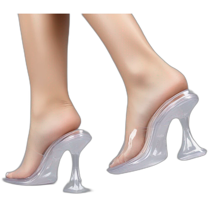 Ripple-XRP clear-vinyl slingback pumps emoji