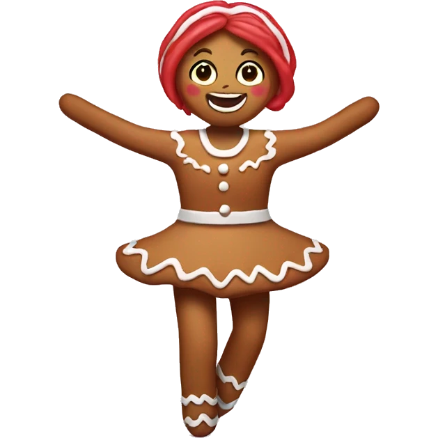 Dancing gingerbread girl emoji