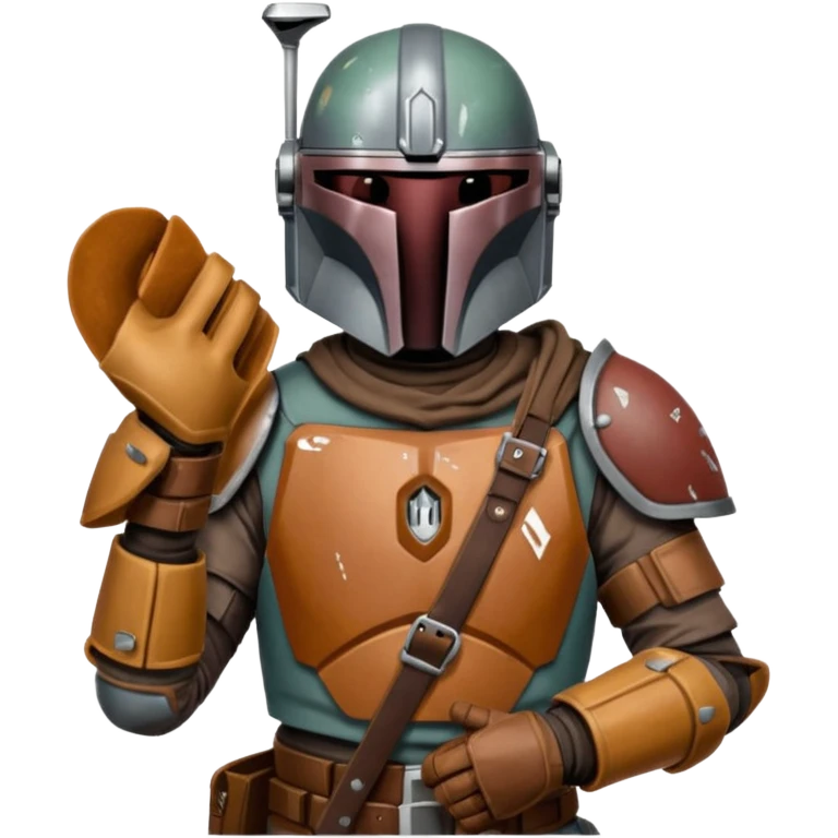 Mandalorian with a catchers mitt emoji