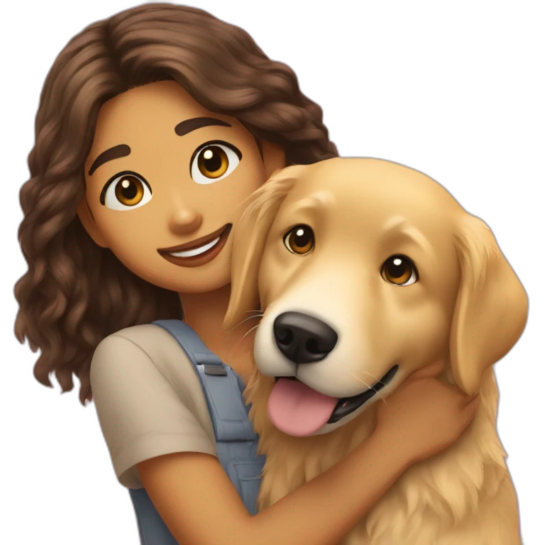 Zendaya petting a golden retriever emoji