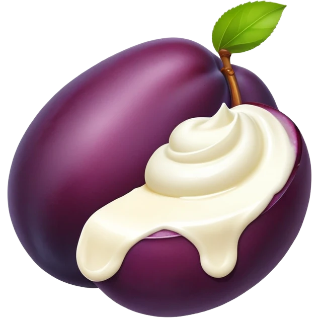 Plum with cream emoji