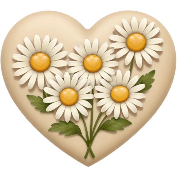 сердечко из ромашек beige emoji