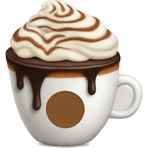 Cappuccino and part of chocolate cake  emoji