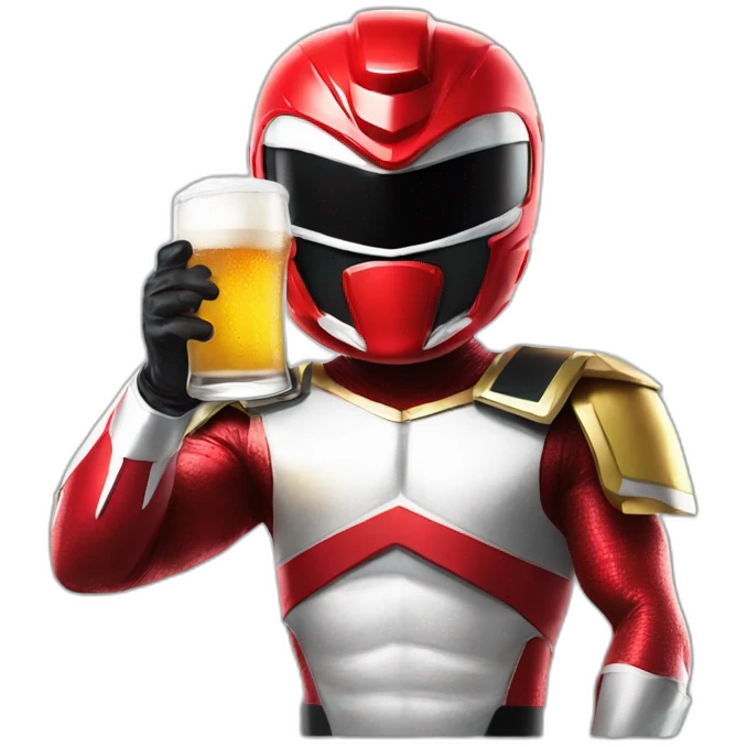 power ranger red drinking beer emoji