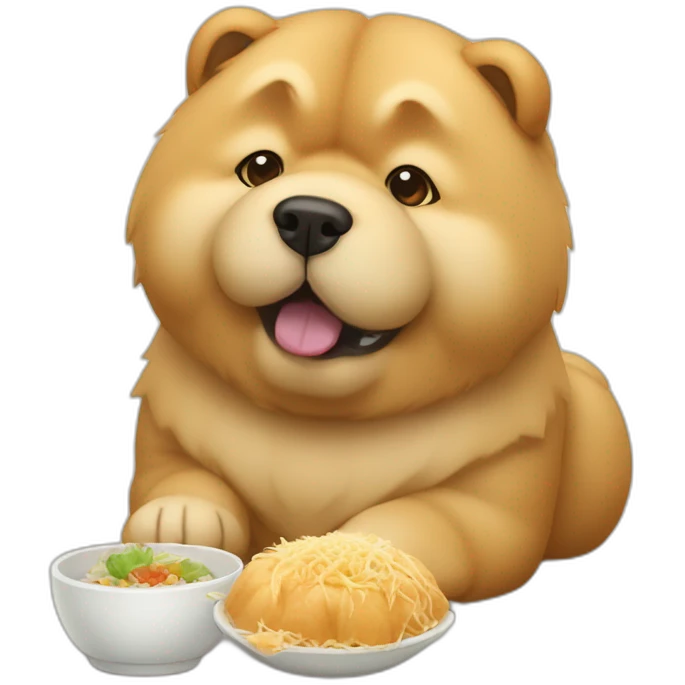 Chow Chow dog eating Baozi emoji