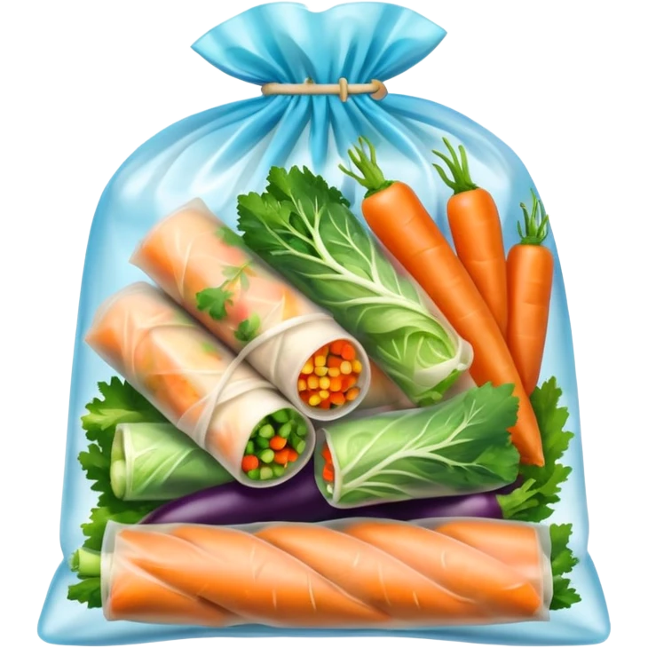 Thai spring rolls in a freezer bag emoji