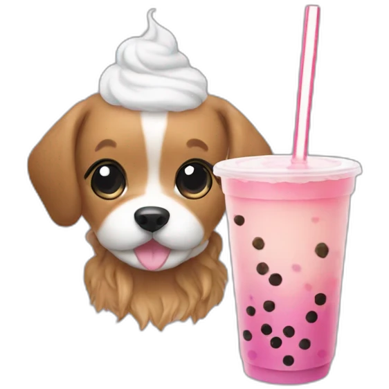 dog bubble tea emoji