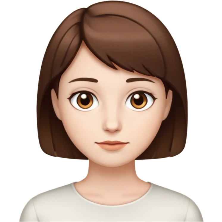 Cabelo curto e castanho branca olhos castanho  emoji