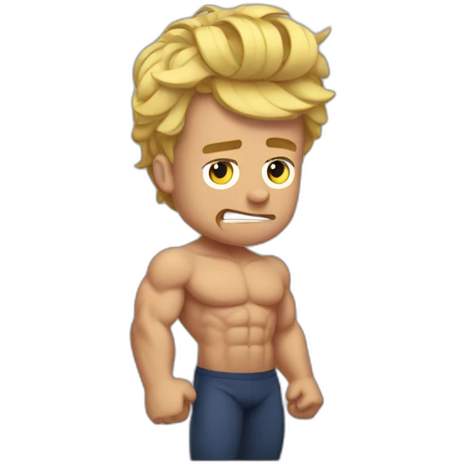 muscle macron frustrated pulling hair emoji