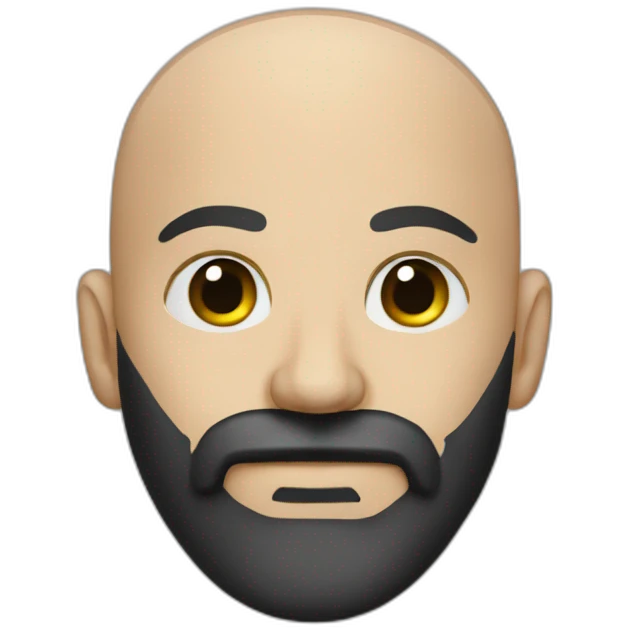 bald man with black beard, doing disk jokey emoji