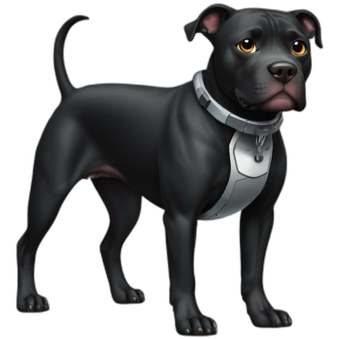 All Black Pitbull Robot emoji