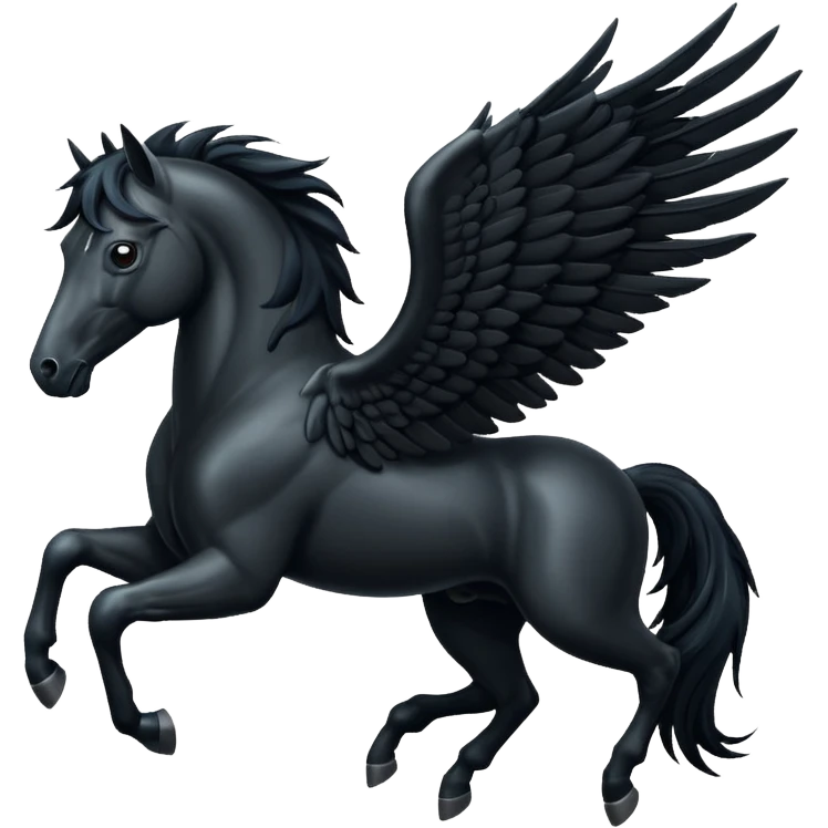 A black flying horse emoji