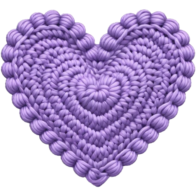 crocheted lavender heart emoji