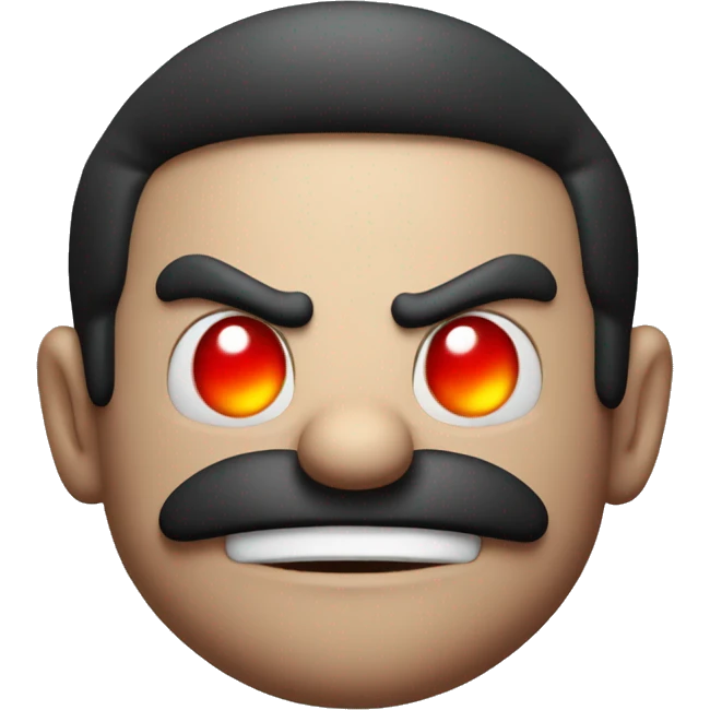 evil mario with glowing red eyes emoji