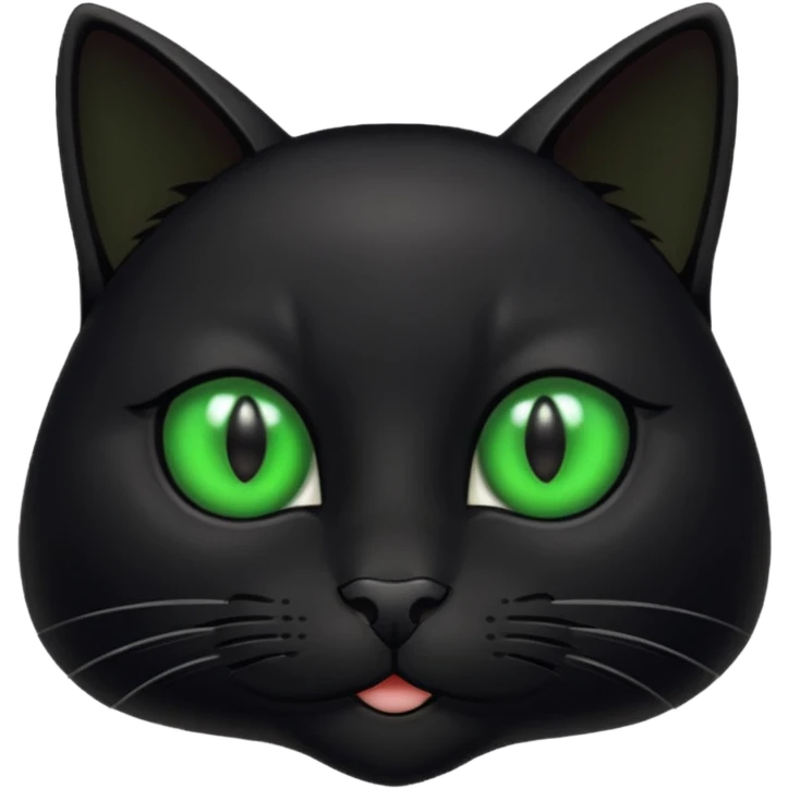 Black cat with long face emoji