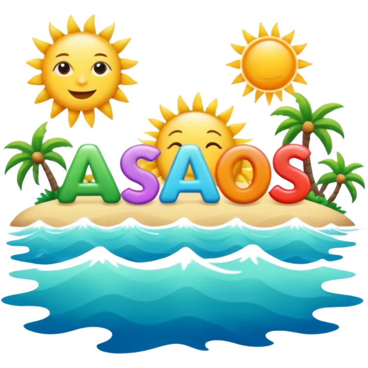 Scritta estate tutta colorata e in lettering con sole mare .. emoji