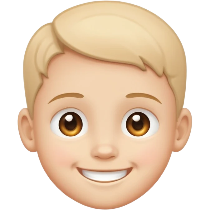 smiling child's head, simple and friendly emoji